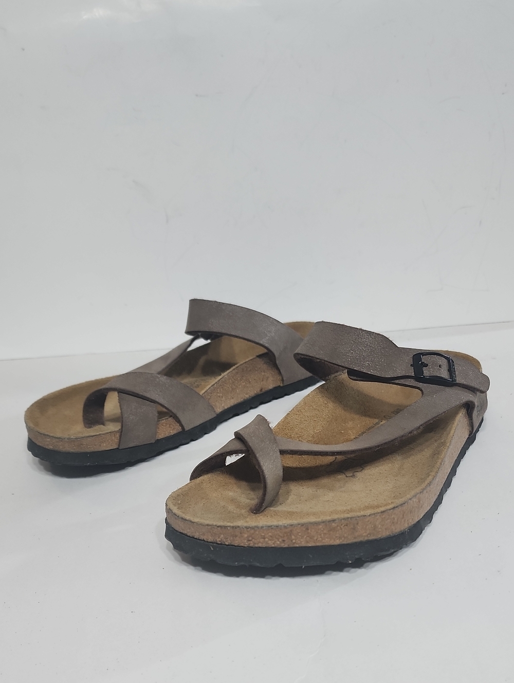 Birkenstock Birki's Toe-Loop Cork Sandals - Mocha Brown - Women's Size 9